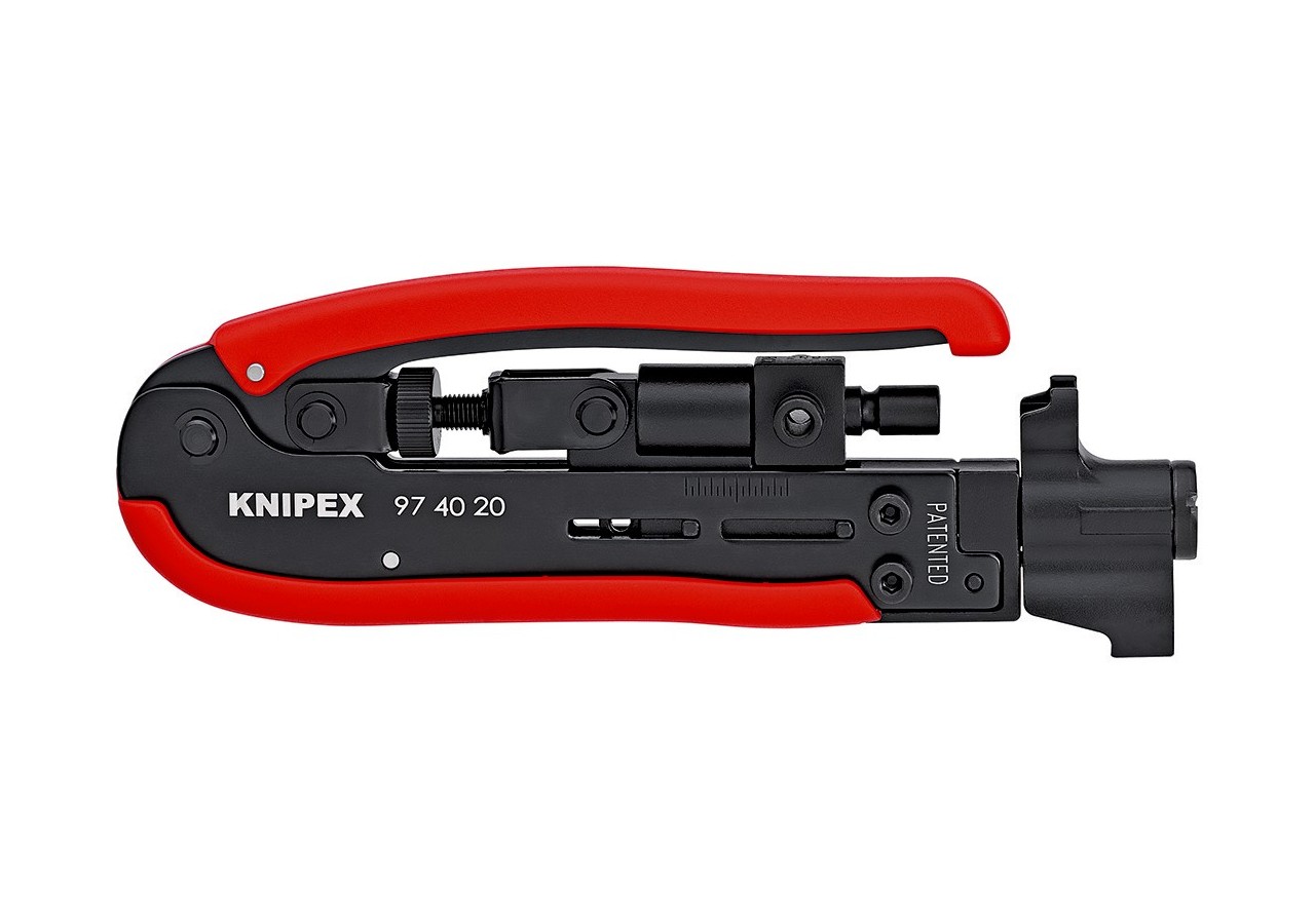 Outil de compression connecteurs coaxiaux 175mm - Pour connecteurs F, BNC et RCA - Knipex - 974020SB
