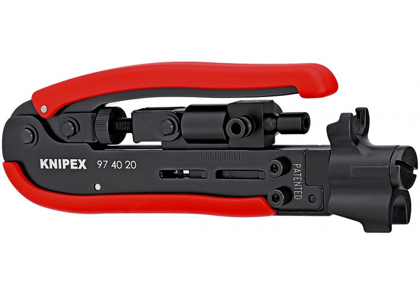 Outil de compression connecteurs coaxiaux 175mm - Pour connecteurs F, BNC et RCA - Knipex - 974020SB
