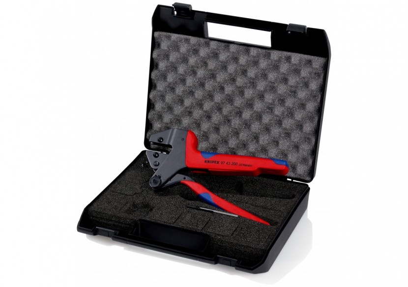 Pince à sertir universelle 200mm - Gaines bi-matière - Sans matrice - En coffret - Knipex - 9743200