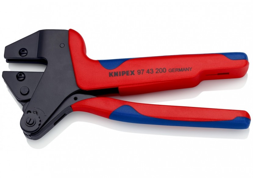 Pince à sertir universelle 200mm - Gaines bi-matière - Sans matrice ni coffret - Knipex - 9743200A
