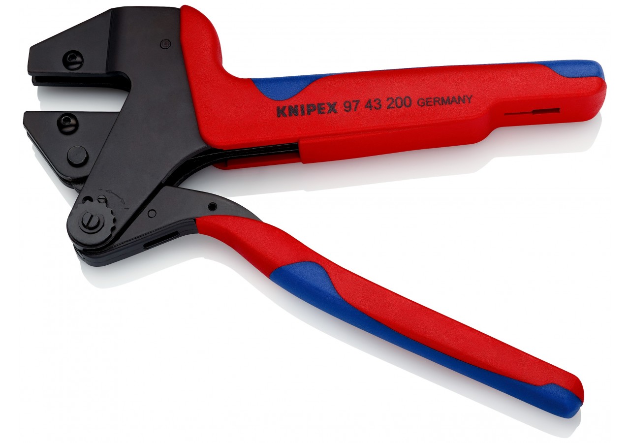Pince à sertir universelle 200mm - Gaines bi-matière - Sans matrice ni coffret - Knipex - 9743200A