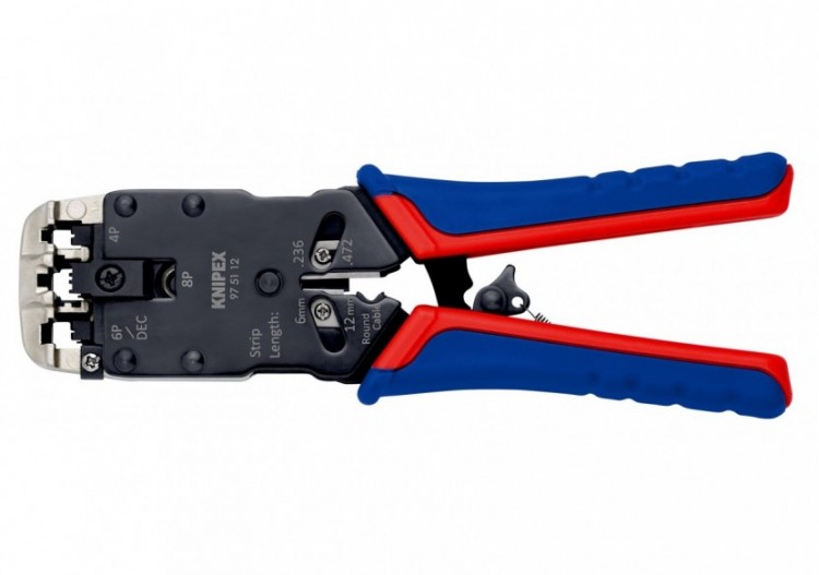 Pince à sertir pour fiches Western - RJ 10/11/12/45 - Knipex - 975112