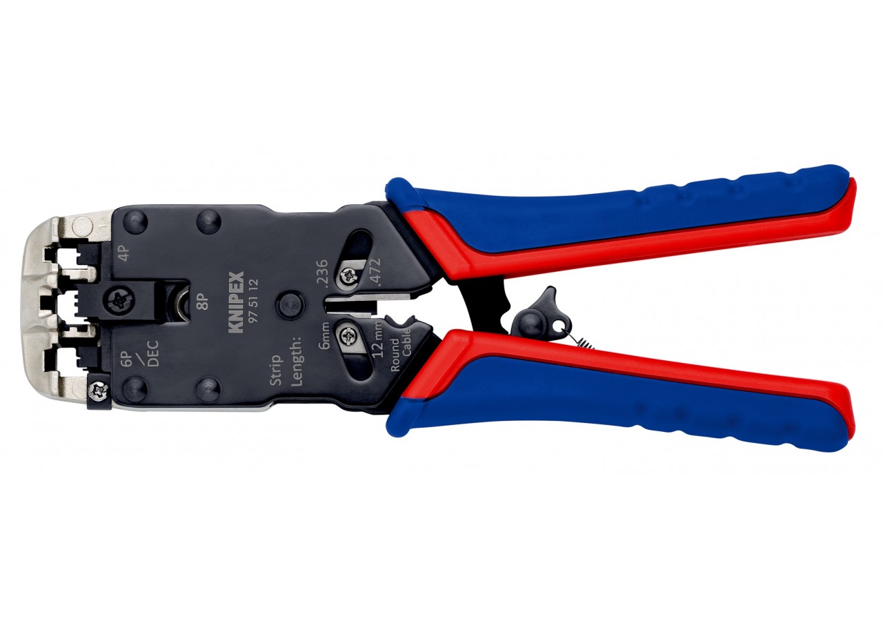 Pince à sertir pour fiches Western - RJ 10/11/12/45 - Knipex - 975112
