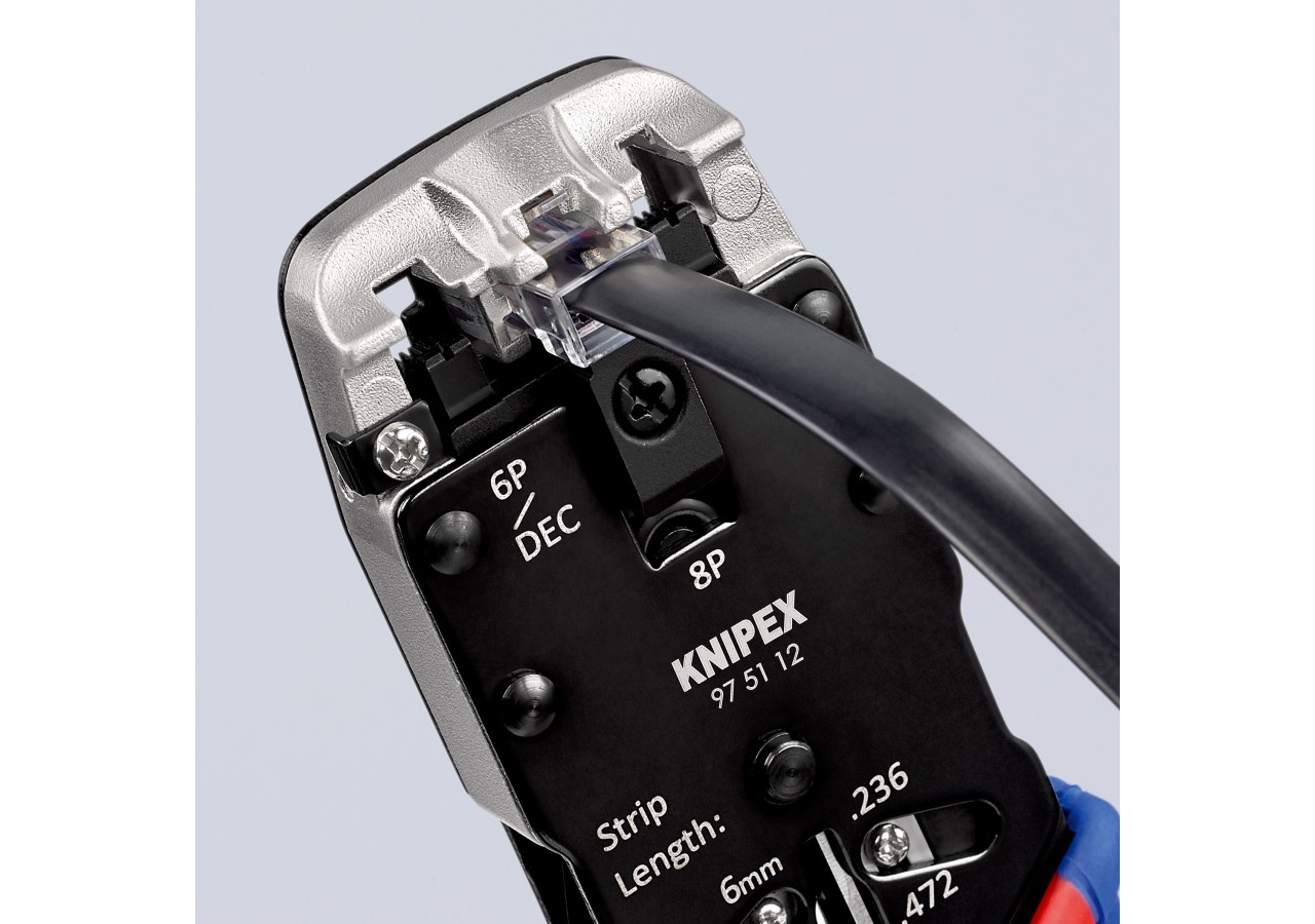 Pince à sertir pour fiches Western - RJ 10/11/12/45 - Knipex - 975112