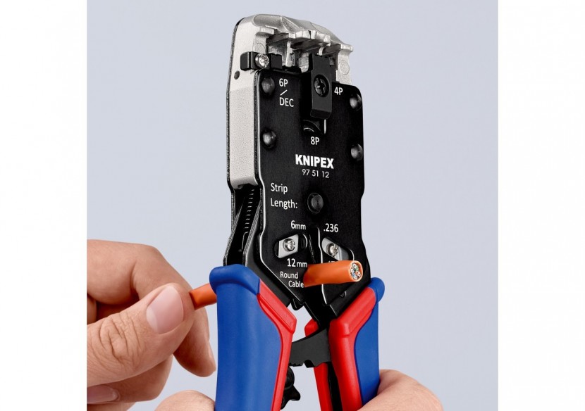 Pince à sertir pour fiches Western - RJ 10/11/12/45 - Knipex - 975112