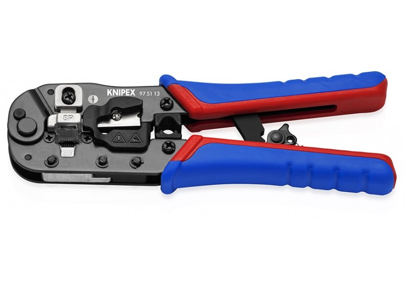 Pince à sertir les fiches RJ45 blindées et non blindées (8 Pôles) - Knipex - 975113