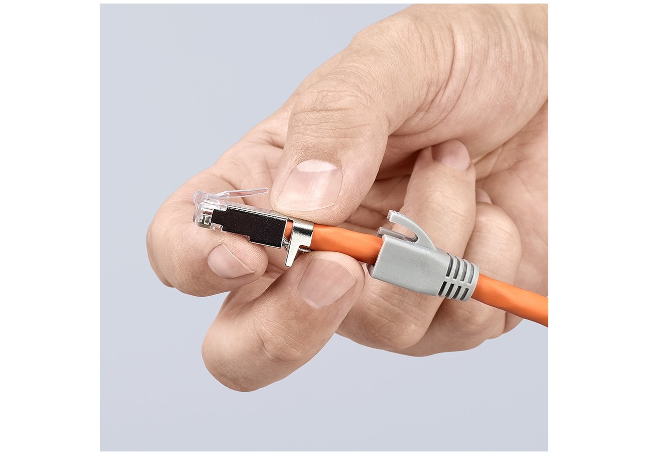 Pince à sertir les fiches RJ45 blindées et non blindées (8 Pôles) - Knipex - 975113