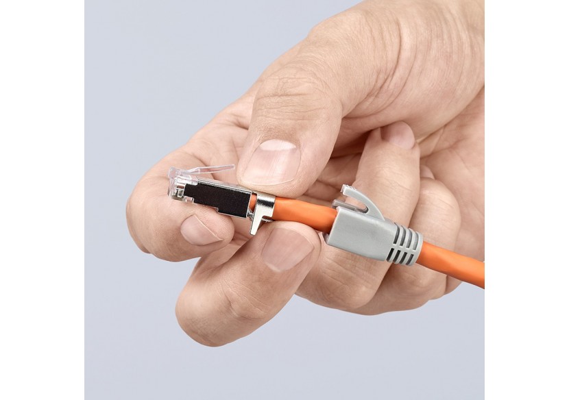 Pince à sertir les fiches RJ45 blindées et non blindées (8 Pôles) - Knipex - 975113