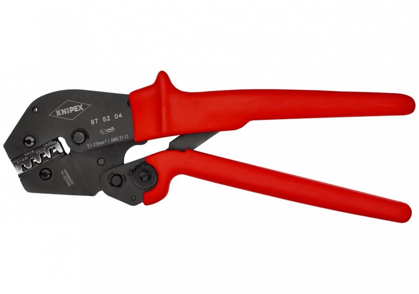 Pince à sertir - Gainage PVC - Pour cosses à fût ouvert 0,1-2,5mm2 - Knipex - 975204