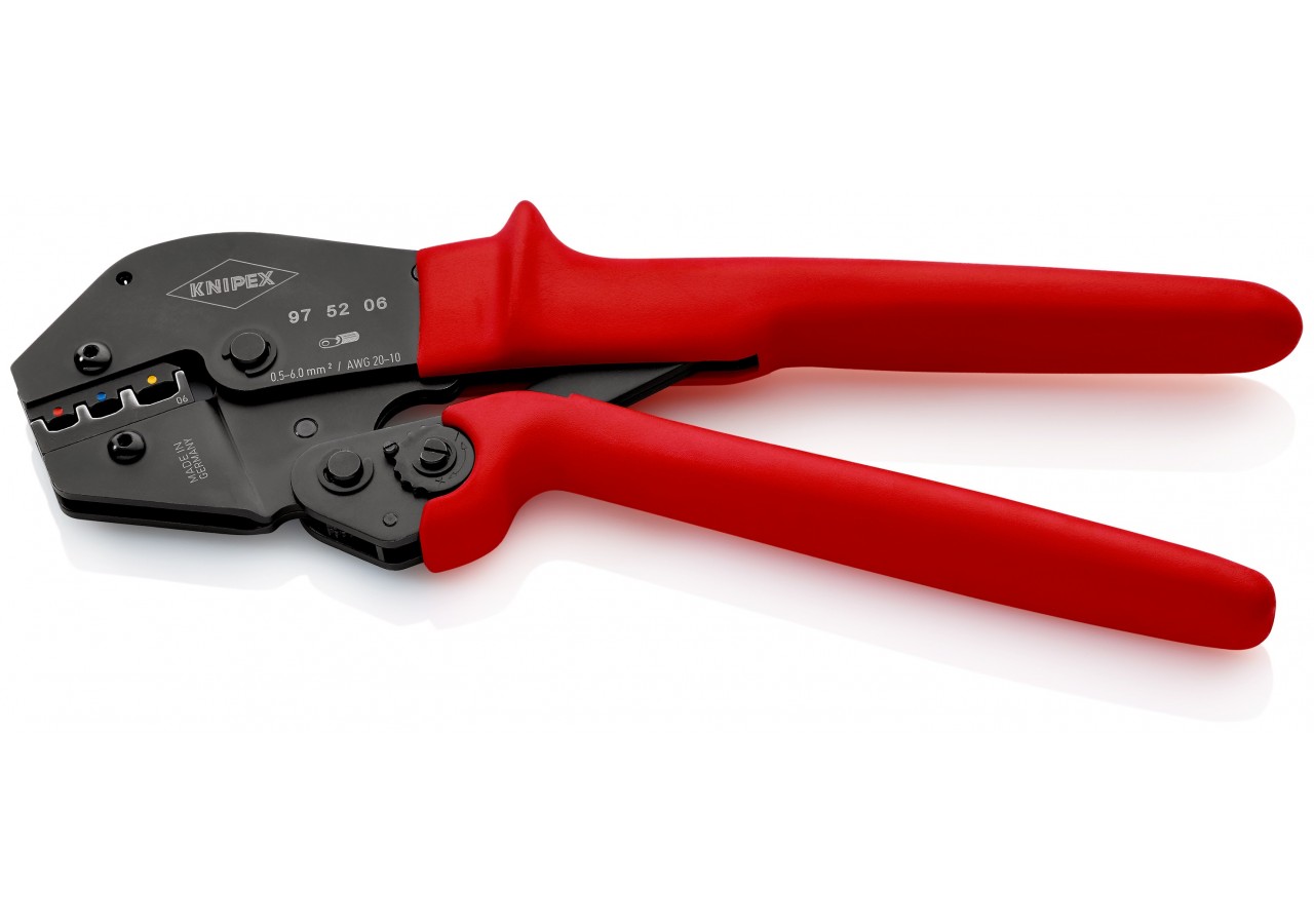 Pince à sertir - Gainage PVC - Pour cosses isolées de 0,5 à 6mm2 - Knipex - 975206