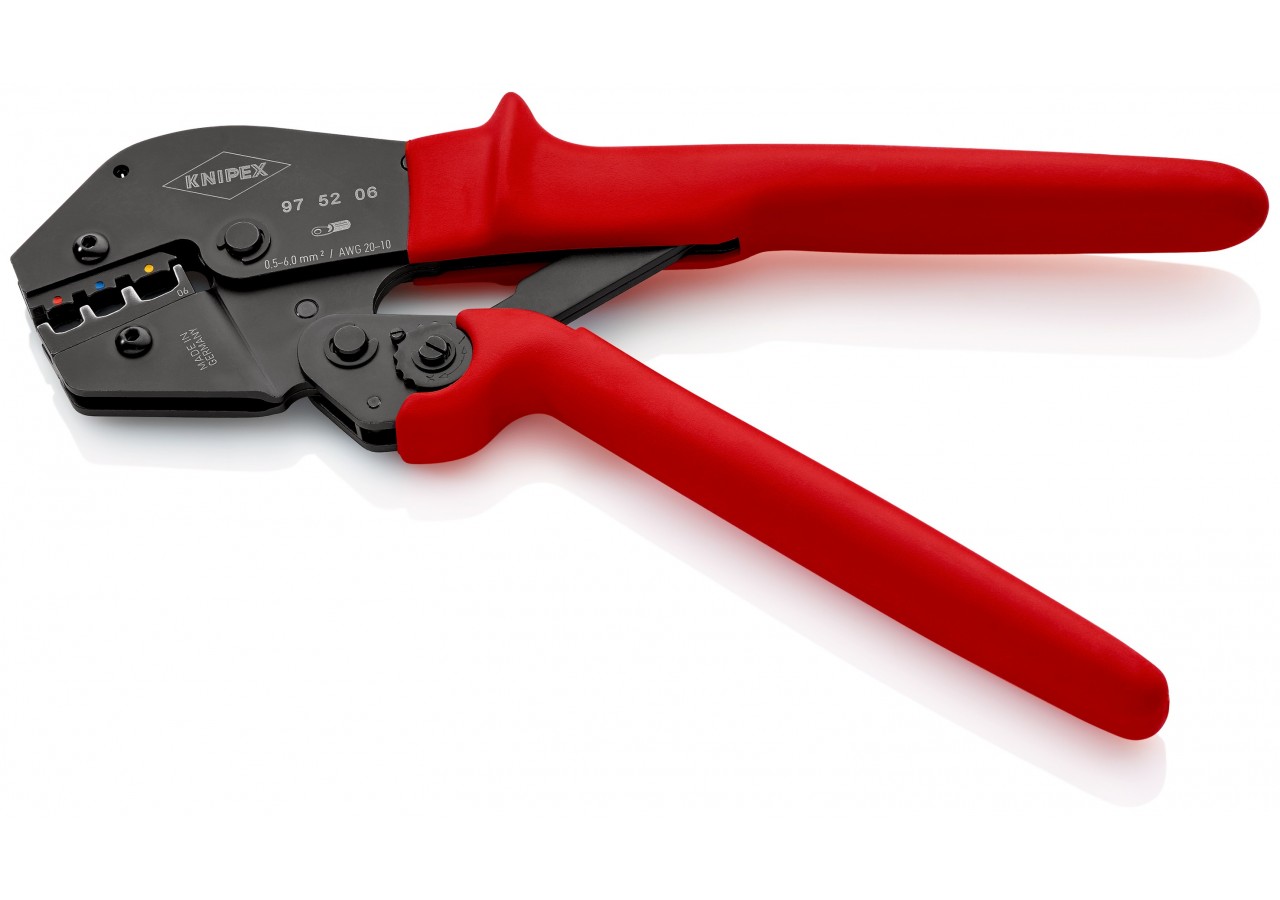 Pince à sertir - Gainage PVC - Pour cosses isolées de 0,5 à 6mm2 - Knipex - 975206