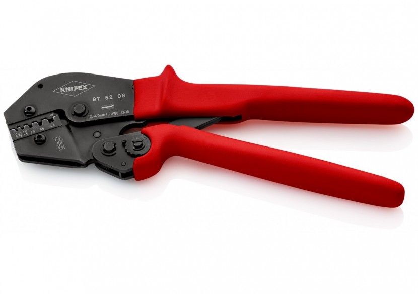 Pince à sertir - Gainage PVC - Pour embouts de câble de 0,25 à 6 mm2 - Knipex - 975208