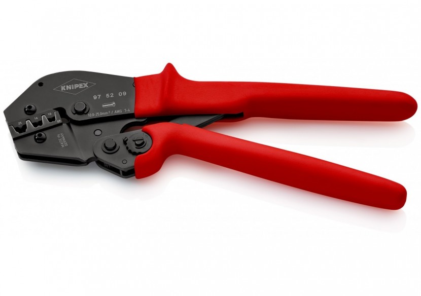 Pince à sertir - Gainage PVC - Pour embouts de câble 10 / 16 / 25 mm2 - Knipex - 975209