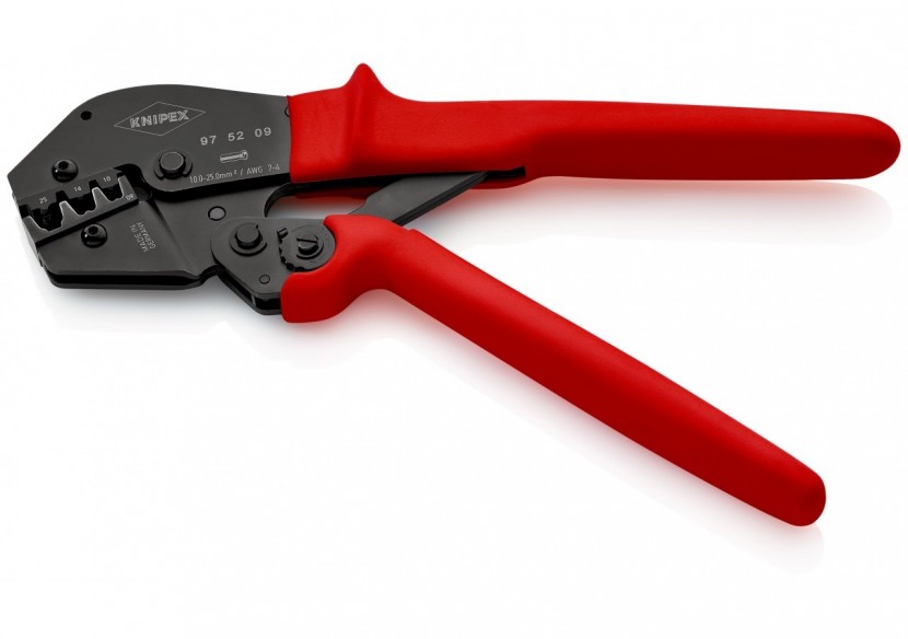 Pince à sertir - Gainage PVC - Pour embouts de câble 10 / 16 / 25 mm2 - Knipex - 975209