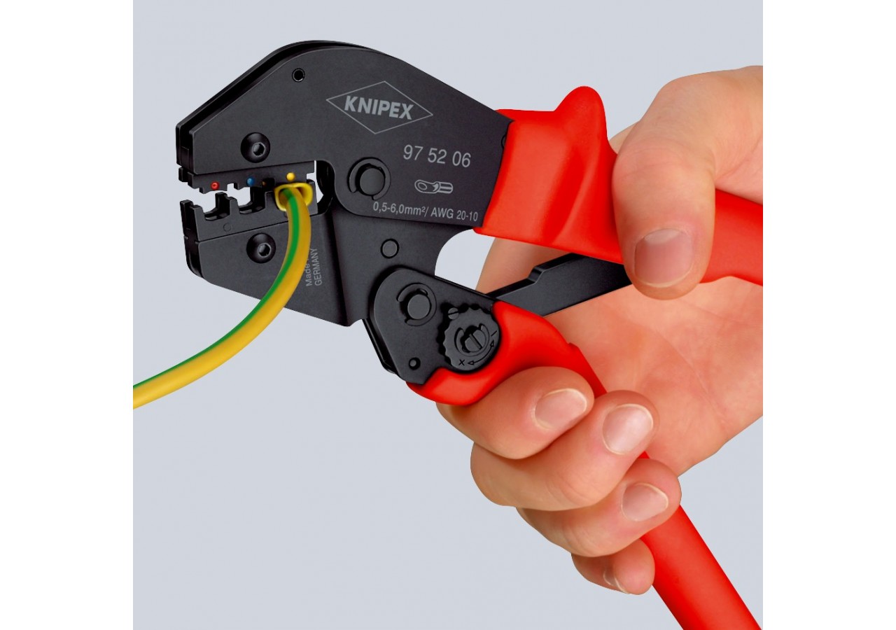 Pince à sertir - Gainage PVC - Pour connecteurs coaxiaux RG 58/59/62/71/223 - Knipex - 975210