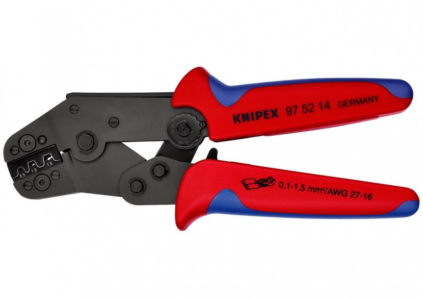 Pince à sertir - Gainage bi-matière - Cosses à fût ouvert 0,1 à 1,5 mm2 - Knipex - 975214