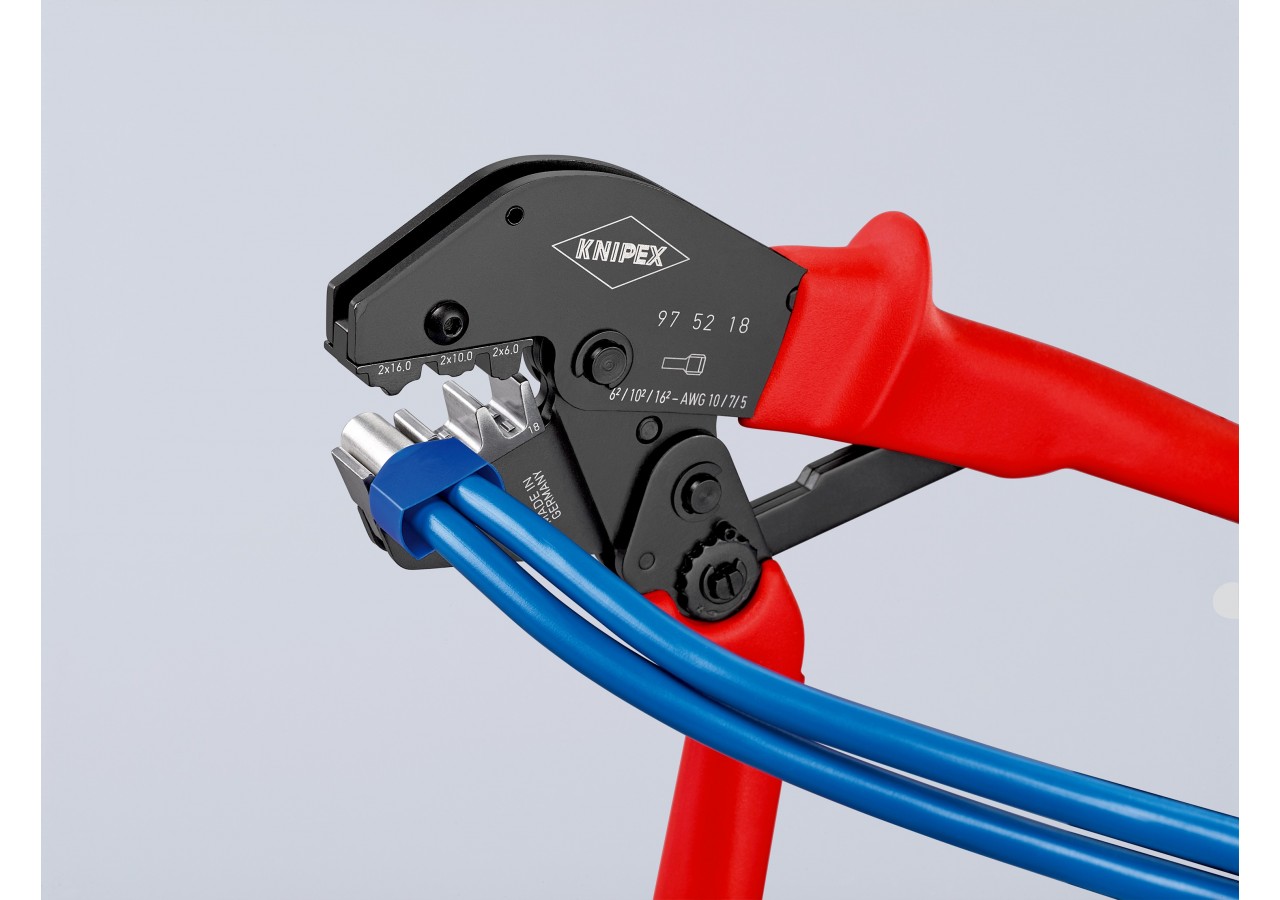 Pince à sertir - Gainage PVC - Pour embouts doubles 2X6/10/16mm2 - Knipex - 975218