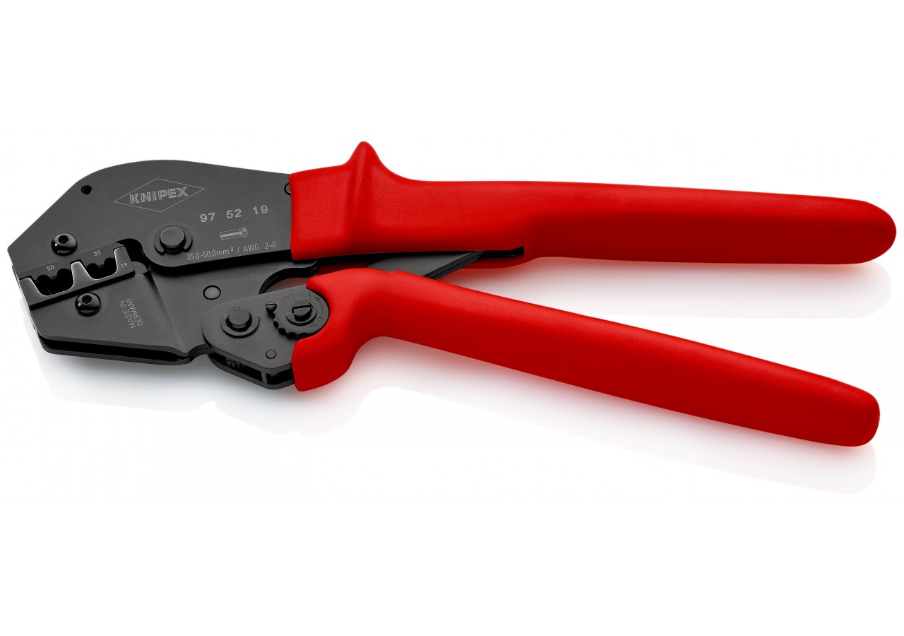 Pince à sertir - Gainage PVC - Pour embouts de câble 35 / 50mm2 - Knipex - 975219