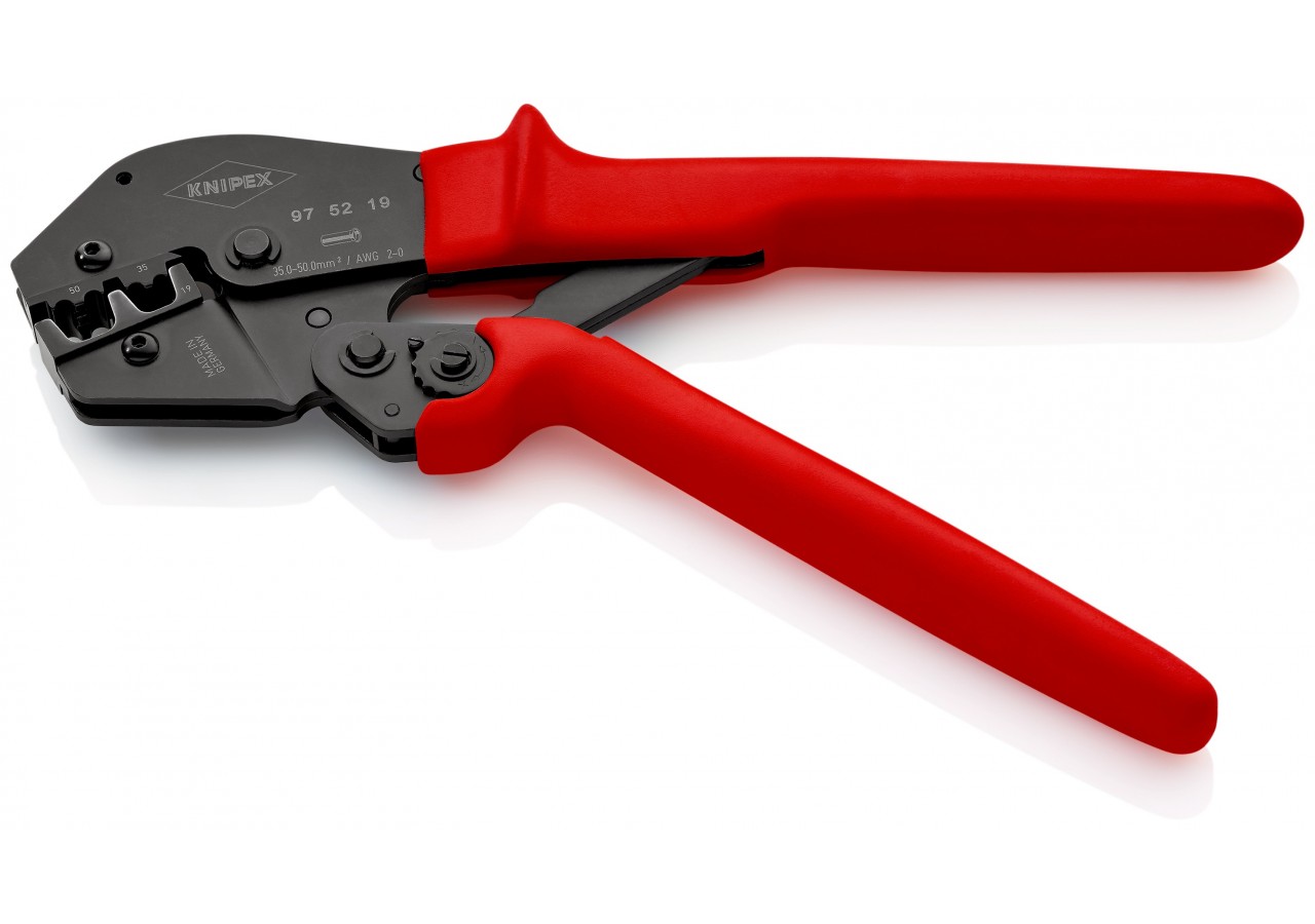 Pince à sertir - Gainage PVC - Pour embouts de câble 35 / 50mm2 - Knipex - 975219