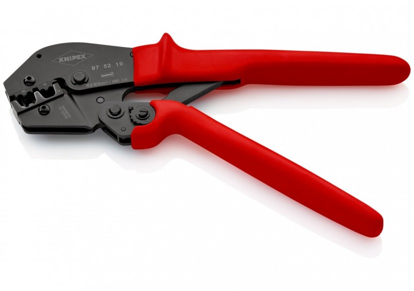 Pince à sertir - Gainage PVC - Pour embouts de câble 35 / 50mm2 - Knipex - 975219