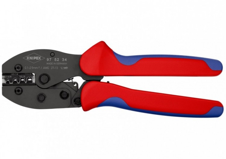 Pince à sertir PreciForce® - Pour cosses à fût ouvert 0,1 - 2,5mm2 - Knipex - 975234
