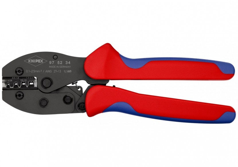 Pince à sertir PreciForce® - Pour cosses à fût ouvert 0,1 - 2,5mm2 - Knipex - 975234