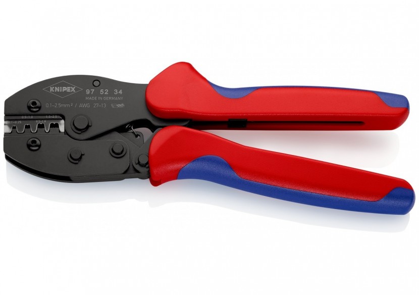 Pince à sertir PreciForce® - Pour cosses à fût ouvert 0,1 - 2,5mm2 - Knipex - 975234
