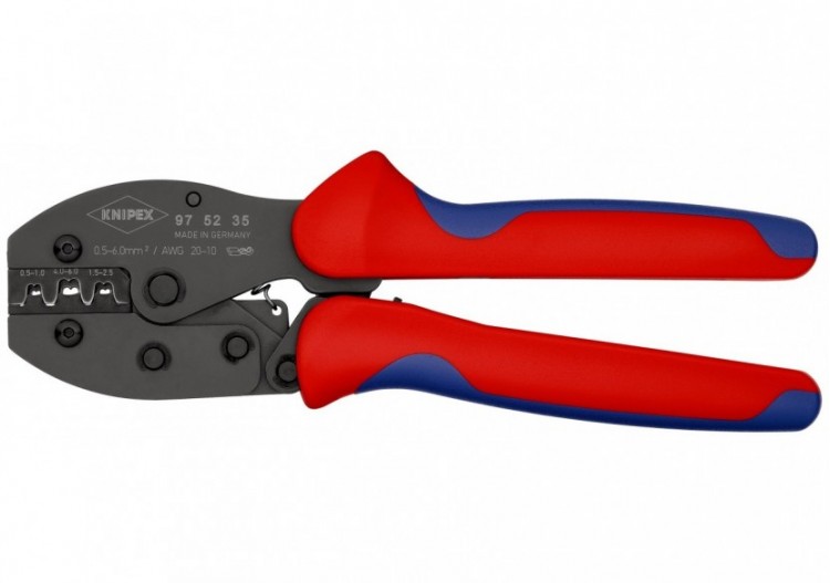 Pince à sertir PreciForce® - Pour cosses à fût ouvert 0,5 - 6,0mm2 - Knipex - 975235