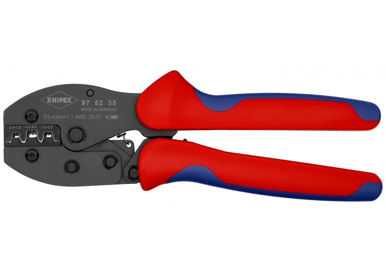 Pince à sertir PreciForce® - Pour cosses à fût ouvert 0,5 - 6,0mm2 - Knipex - 975235