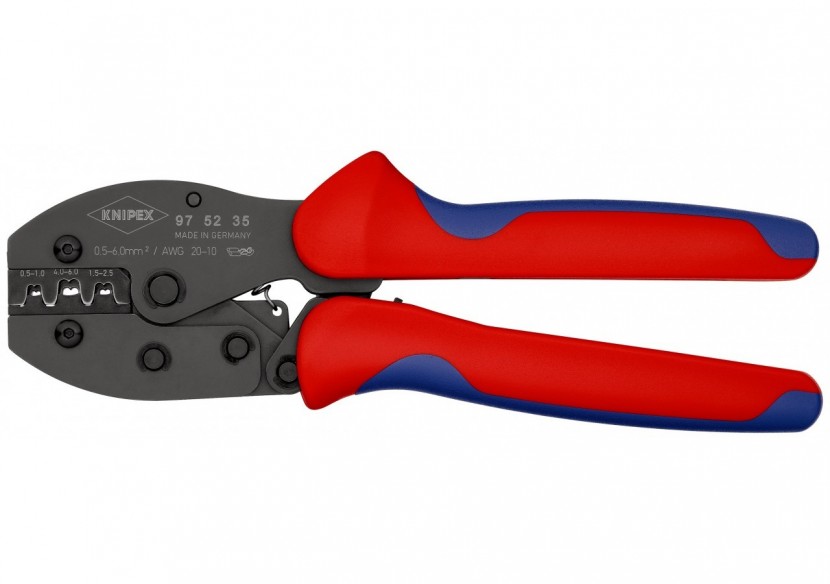 Pince à sertir PreciForce® - Pour cosses à fût ouvert 0,5 - 6,0mm2 - Knipex - 975235