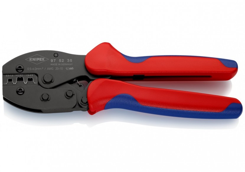 Pince à sertir PreciForce® - Pour cosses à fût ouvert 0,5 - 6,0mm2 - Knipex - 975235