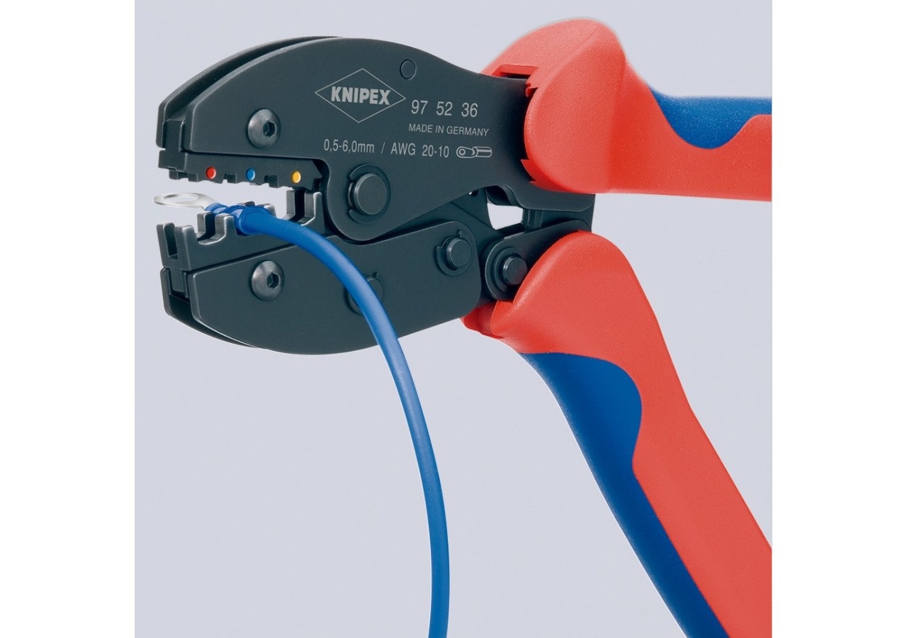 Pince à sertir PreciForce® - Pour cosses isolées 0,5 - 6,0mm2 - Knipex - 975236