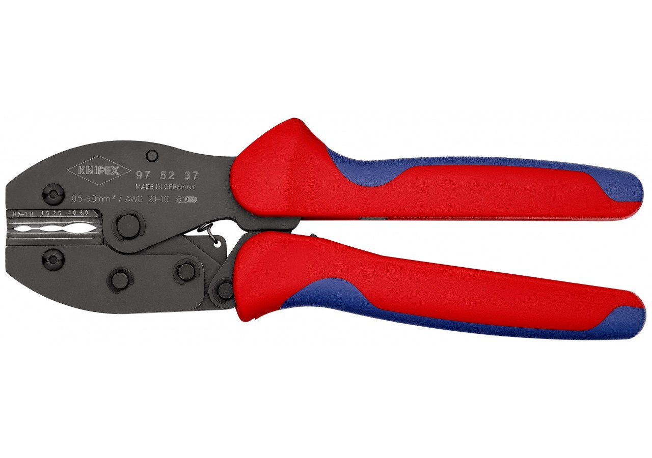 Pince à sertir PreciForce® - Pour cosses gaine thermorétractable 0,5-6mm2 - Knipex - 975237