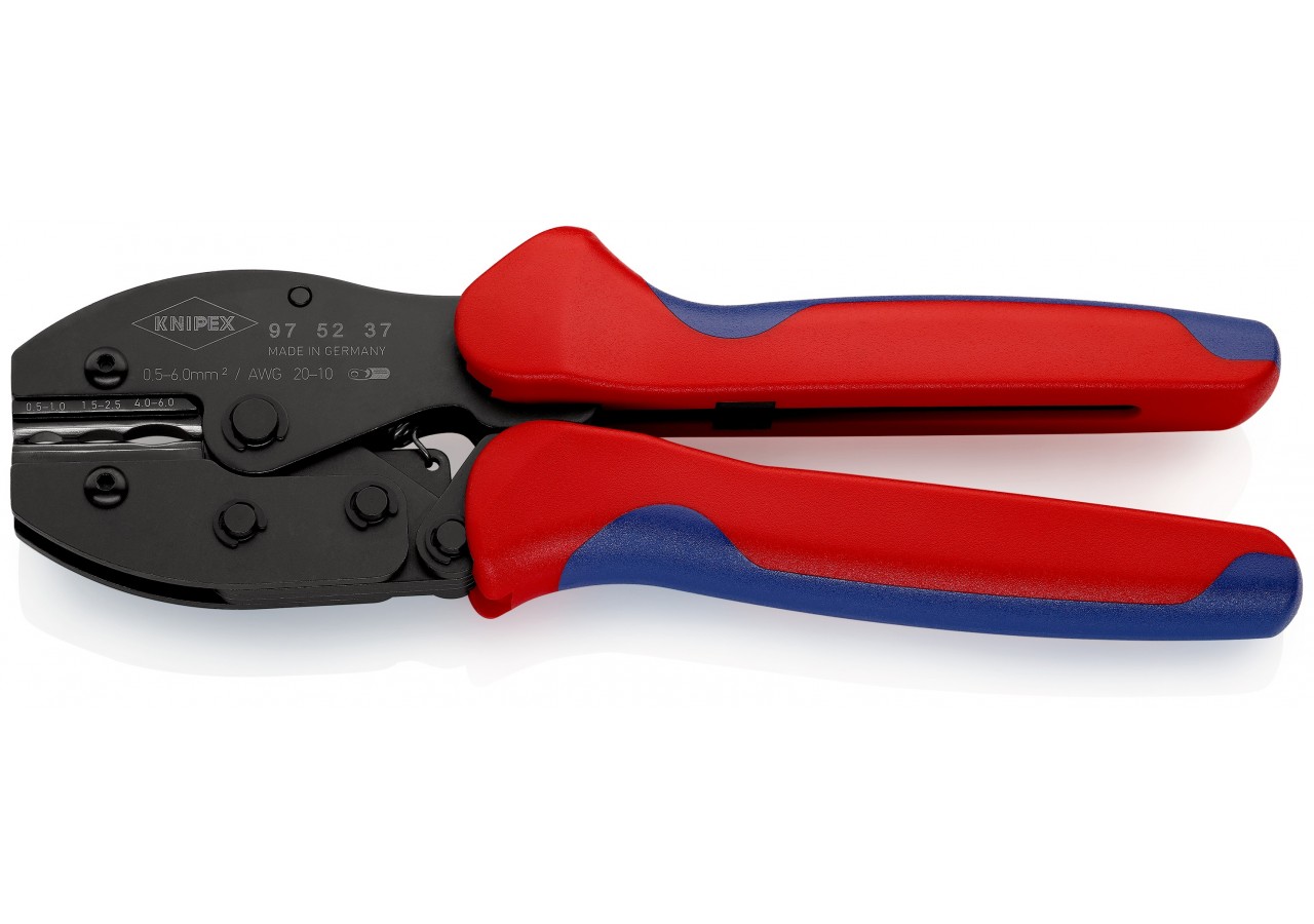 Pince à sertir PreciForce® - Pour cosses gaine thermorétractable 0,5-6mm2 - Knipex - 975237