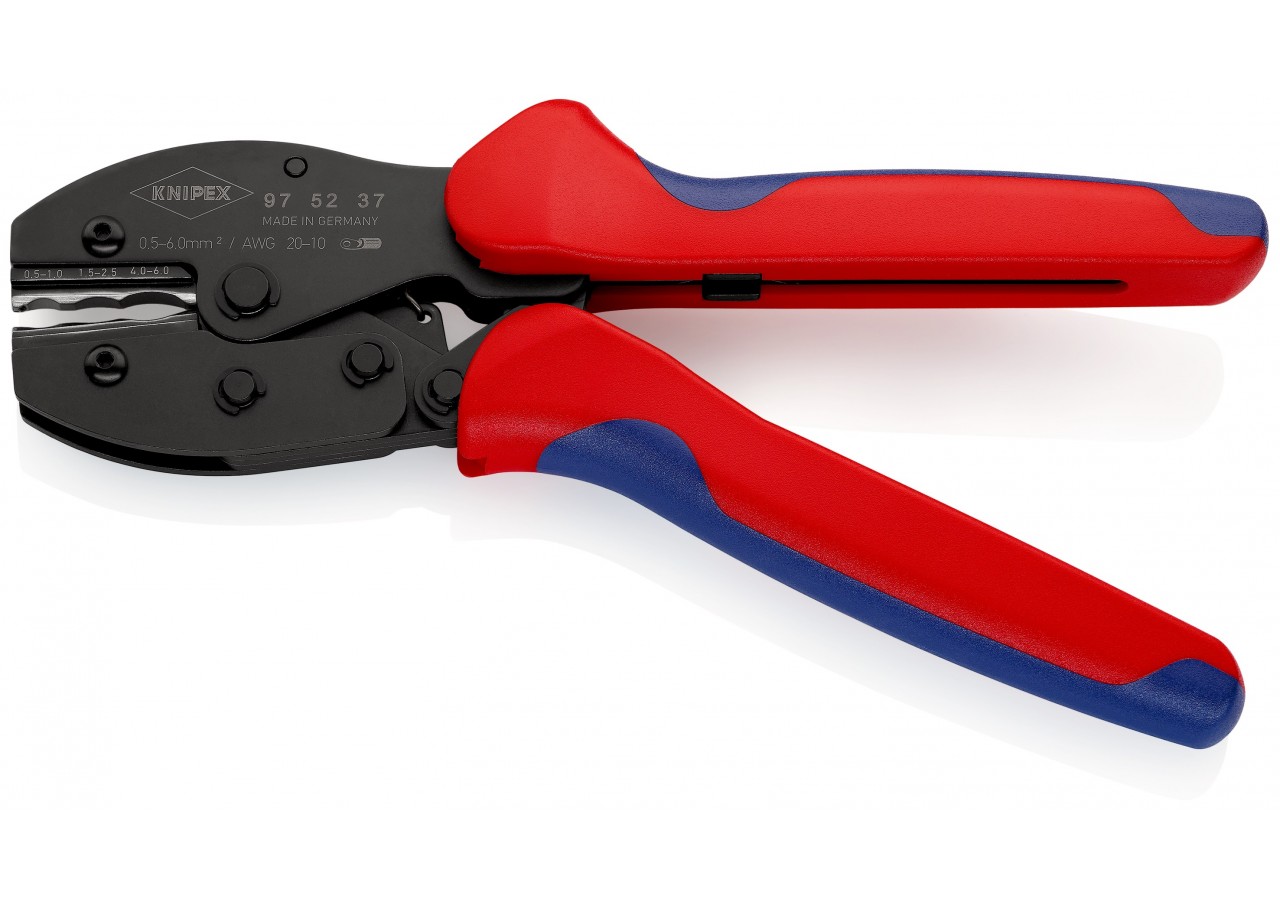 Pince à sertir PreciForce® - Pour cosses gaine thermorétractable 0,5-6mm2 - Knipex - 975237