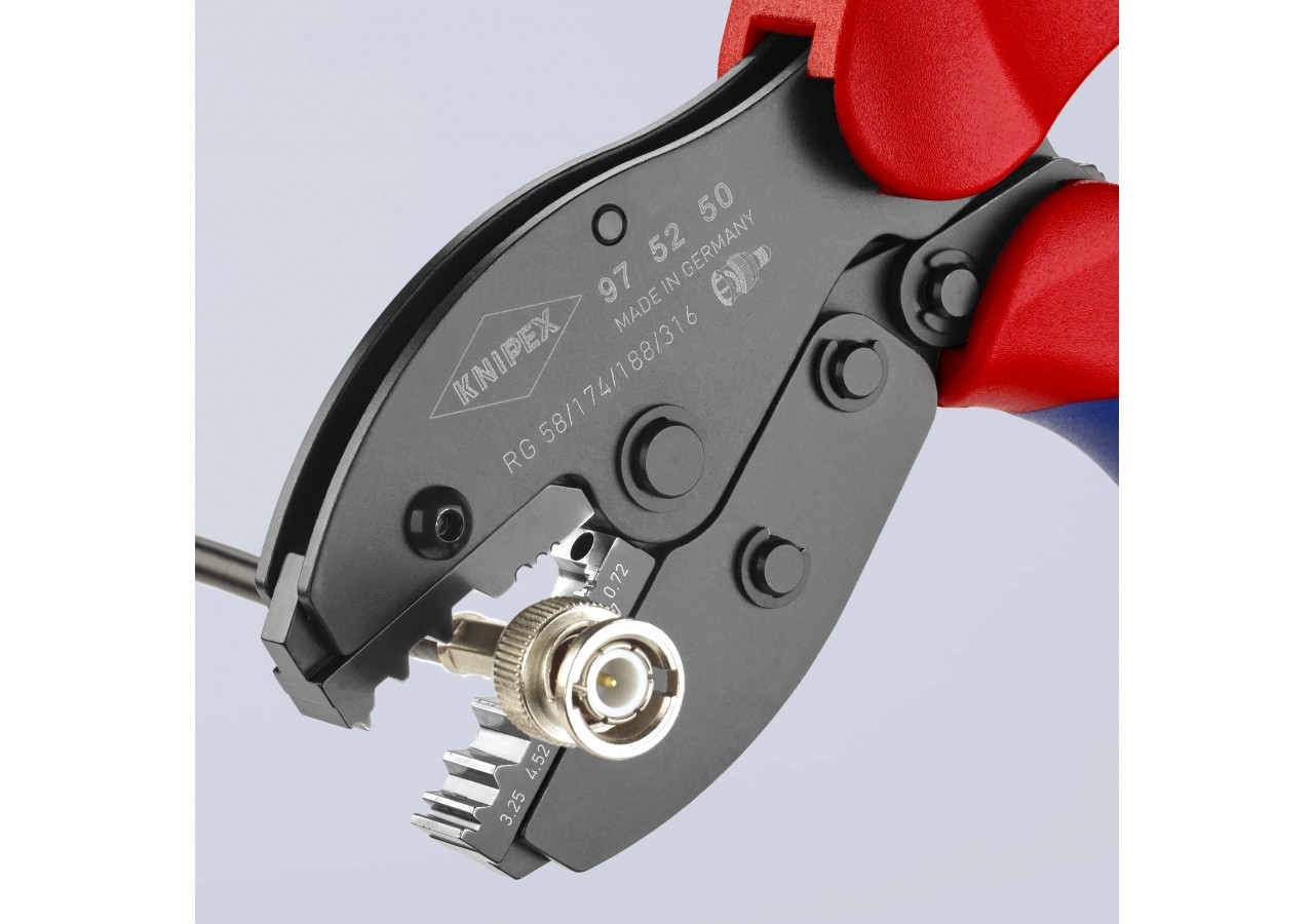 Pince à sertir PreciForce® - Pour connecteurs coaxiaux - Knipex - 975250