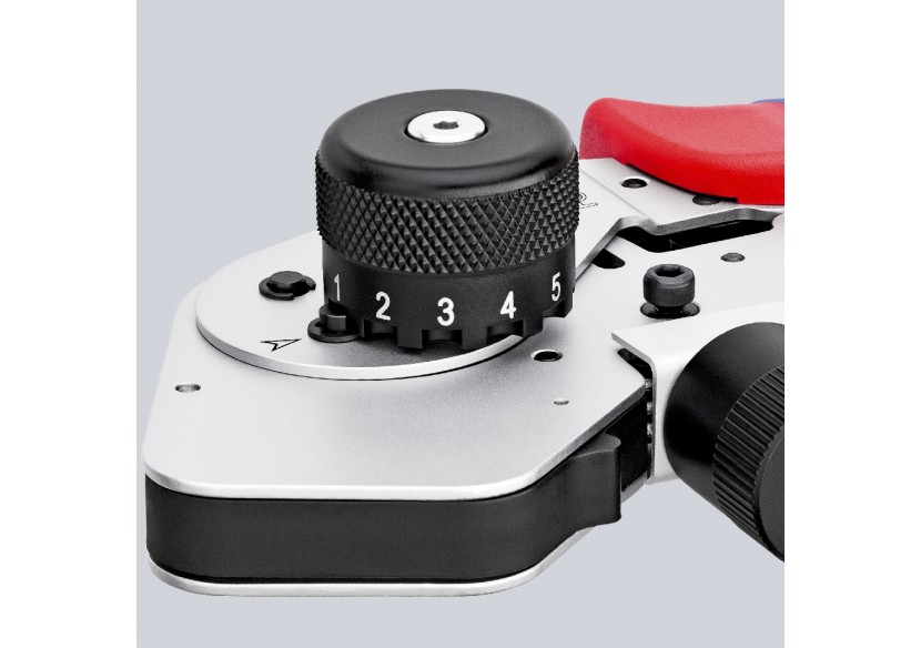 Pince à sertir 4 points - Pour contacts tournés - Ecran numérique - Positionneur - Knipex - 975263DG