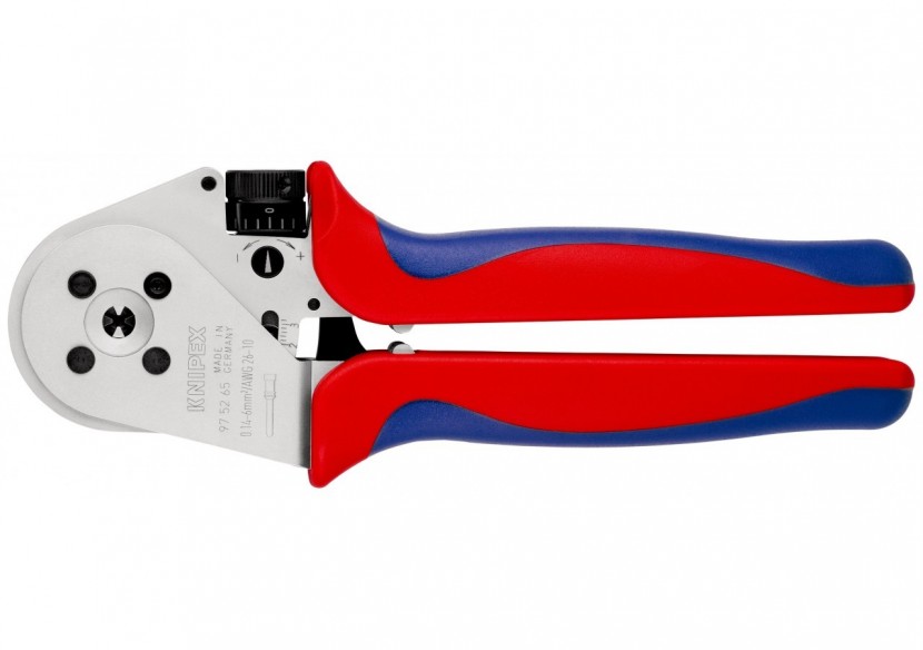 Pince à sertir 4 points - Pour contacts tournés - Avec positionneur - Knipex - 975265