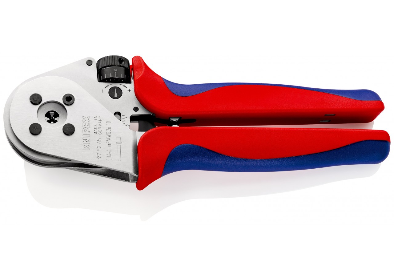 Pince à sertir 4 points - Pour contacts tournés - Avec positionneur - Knipex - 975265