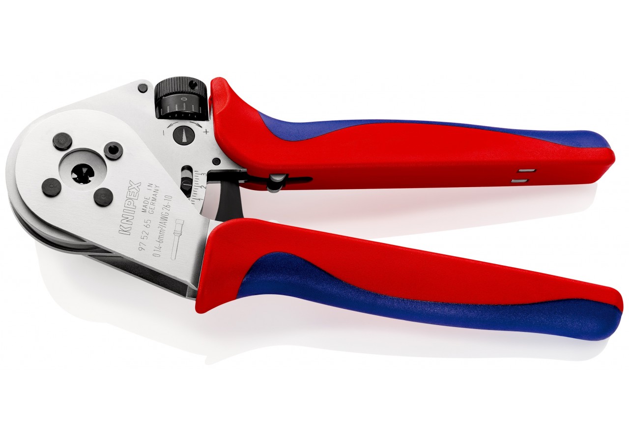 Pince à sertir 4 points - Pour contacts tournés - Avec positionneur - Knipex - 975265