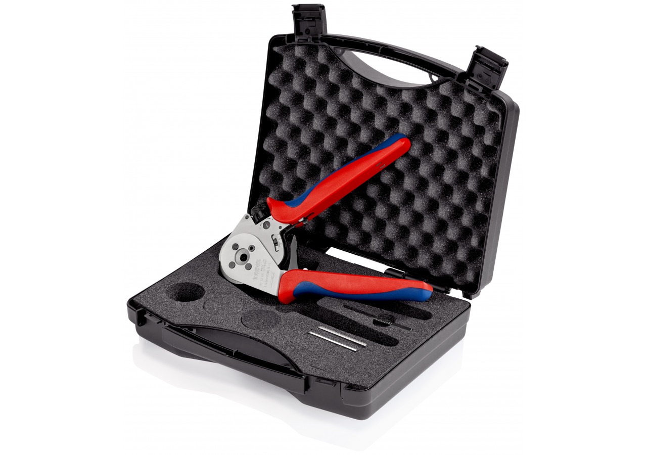 Pince à sertir 4 points - Pour contacts tournés - Avec positionneur - Knipex - 975265