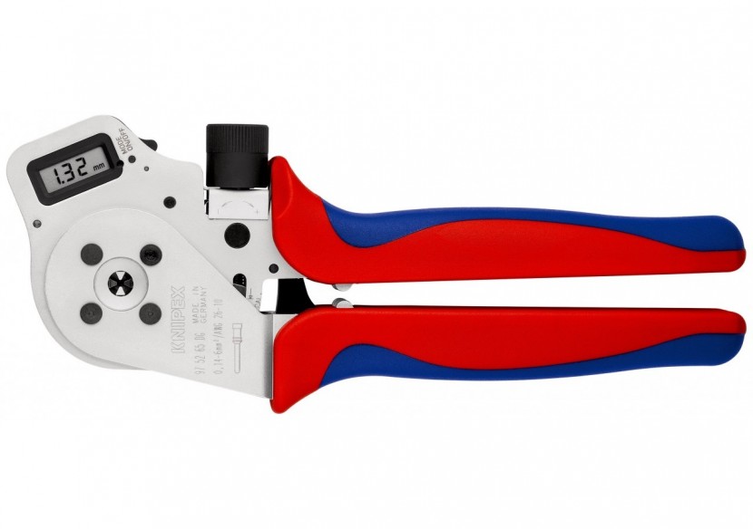 Pince à sertir 4 points - Pour contacts tournés - Ecran numérique - Positionneur - Knipex - 975265DG