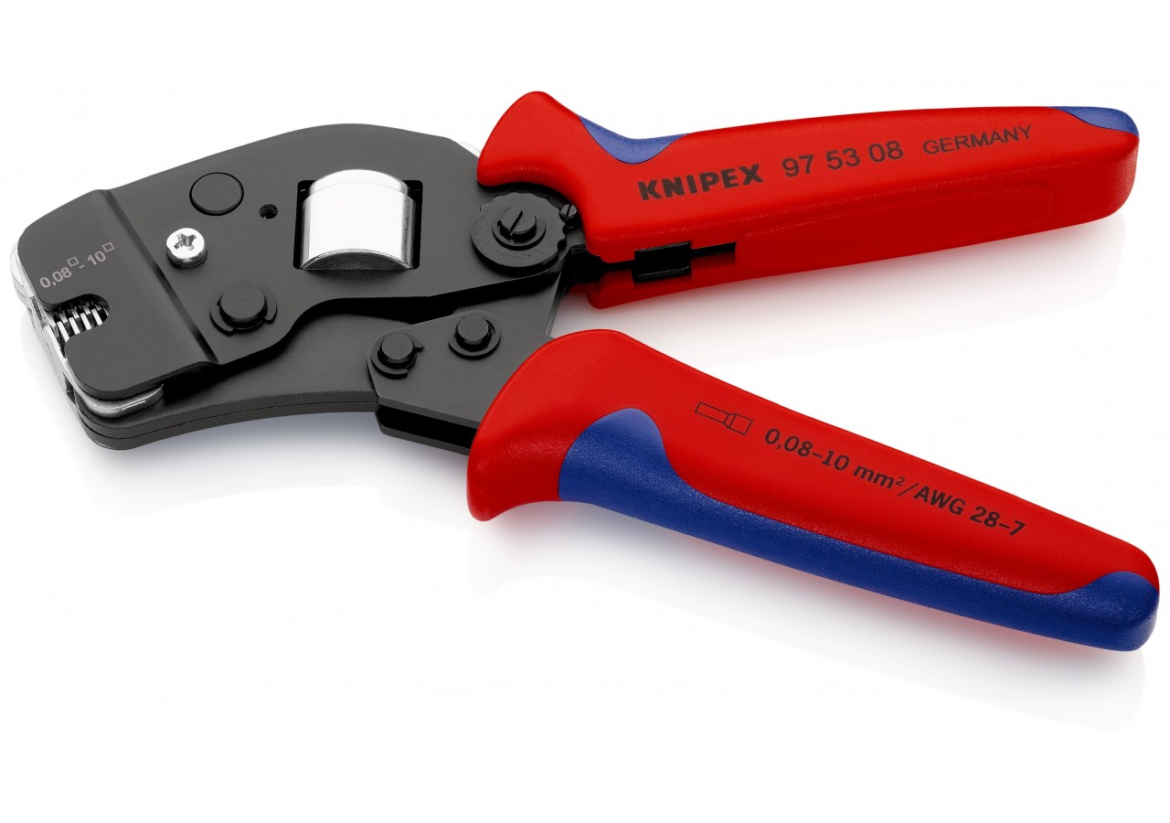 Pince à sertir automatique embouts de câble accès frontal 0,08 - 10mm2 - Knipex - 975308
