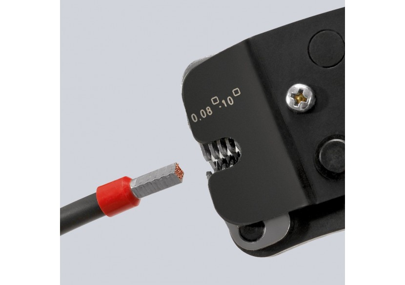 Pince à sertir automatique embouts de câble accès frontal 0,08 - 10mm2 - Knipex - 975308