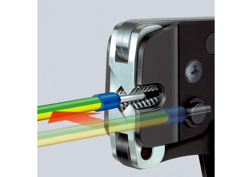 Pince à sertir automatique embouts de câble accès frontal 0,08 - 10mm2 - Knipex - 975308