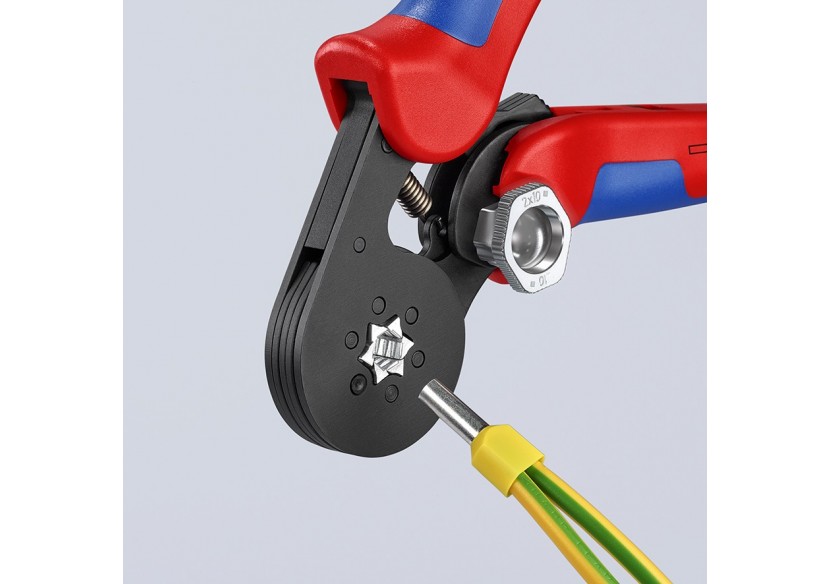 Pince à sertir automatique embouts de câble accès latéral 0,08 - 10mm2 - Knipex - 975314