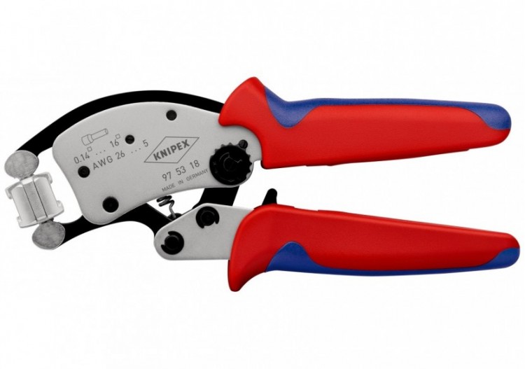 Pince à sertir automatique embouts de câble tête rotative 0,08 - 16mm2 - Knipex - 975318