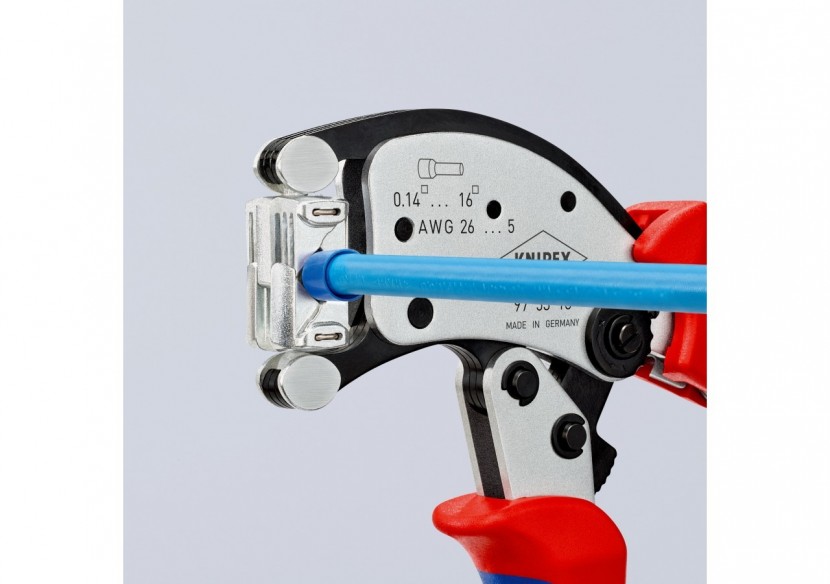 Pince à sertir automatique embouts de câble tête rotative 0,08 - 16mm2 - Knipex - 975318