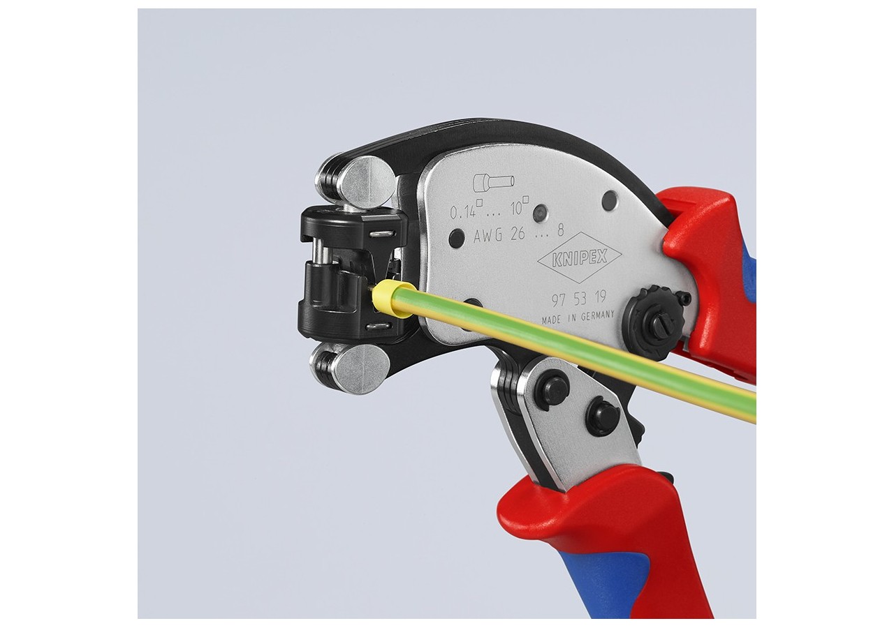 Pince à sertir les embouts automatique de 0,14 à 10mm2 à tête rotative - Knipex - 975319