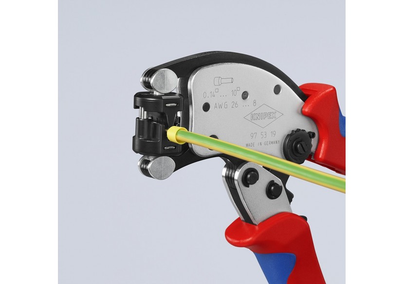 Pince à sertir les embouts automatique de 0,14 à 10mm2 à tête rotative - Knipex - 975319